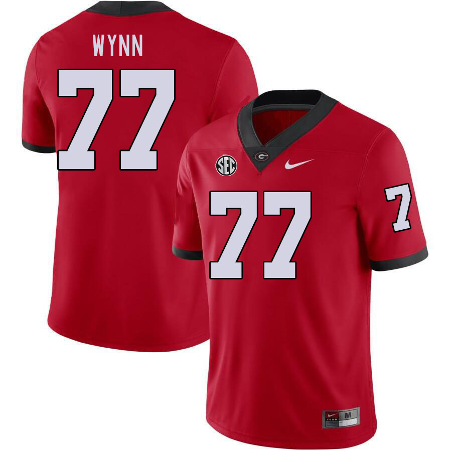 #77 Isaiah Wynn Georgia Bulldogs Jerseys Football Stitched-Red